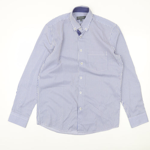 Kingston Menswear Blue Medium Striped Button-Up Shirt