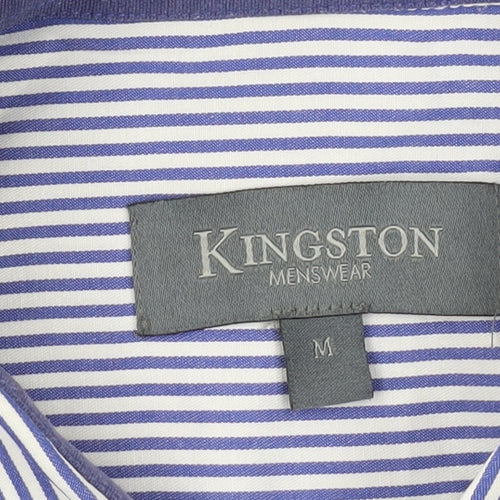 Kingston Menswear Blue Medium Striped Button-Up Shirt