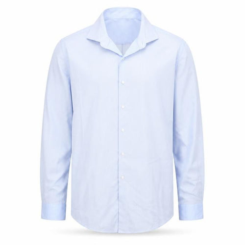 Luc Brevet Men's Blue Striped Long Sleeve Shirt L