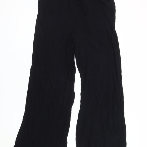 Marks and Spencer Women's Black Wide-Leg Trousers Size 10