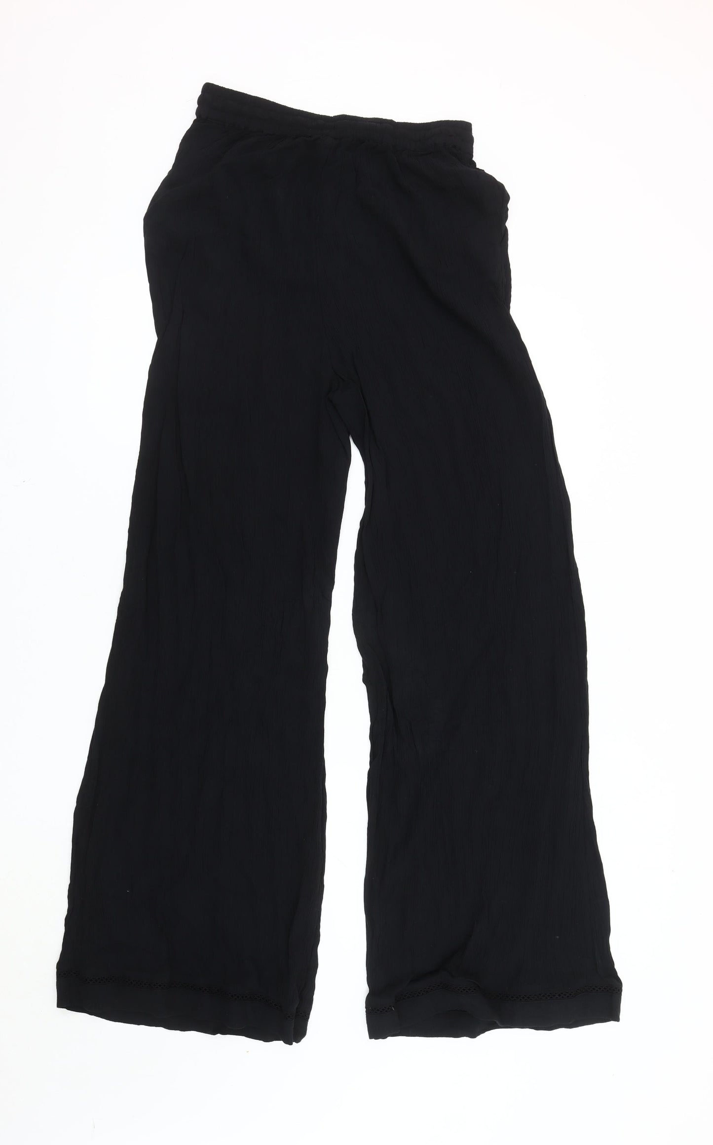 Marks and Spencer Women's Black Wide-Leg Trousers Size 10
