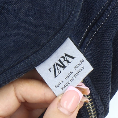 Zara Women's Blue Pullover Sweatshirt, Size 10, Casual Style