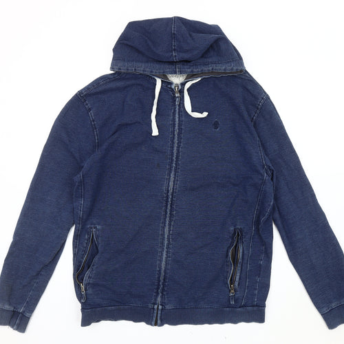 Soul Star Blue Hoodie Jacket Unisex L Zip Casual