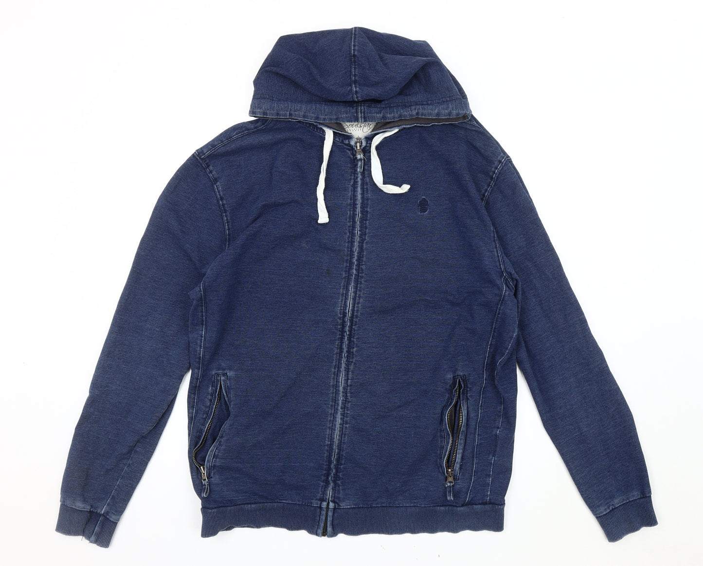 Soul Star Blue Hoodie Jacket Unisex L Zip Casual