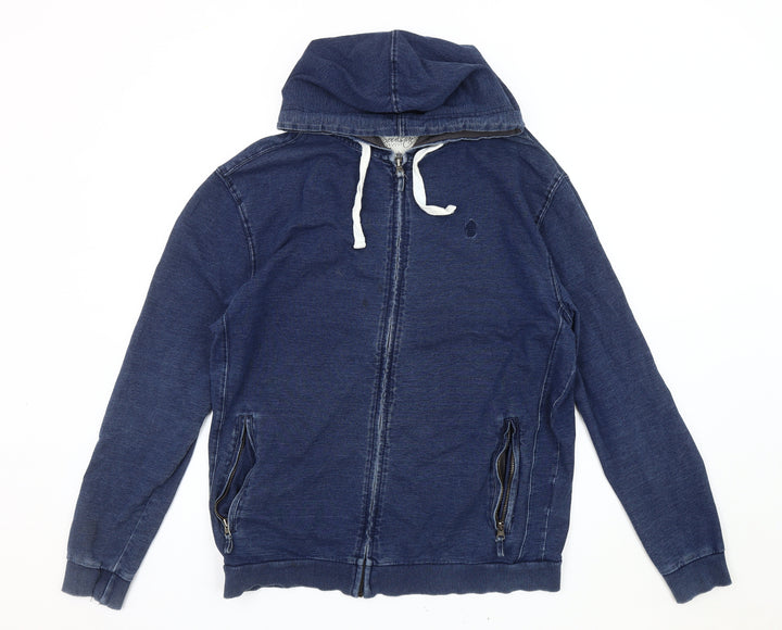 Soul Star Blue Hoodie Jacket Unisex L Zip Casual