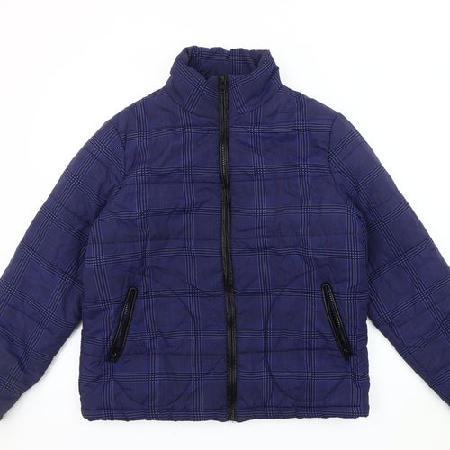 Kling Women's Blue Check Puffer Jacket M