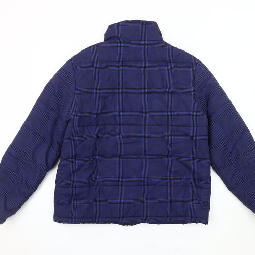 Kling Women's Blue Check Puffer Jacket M