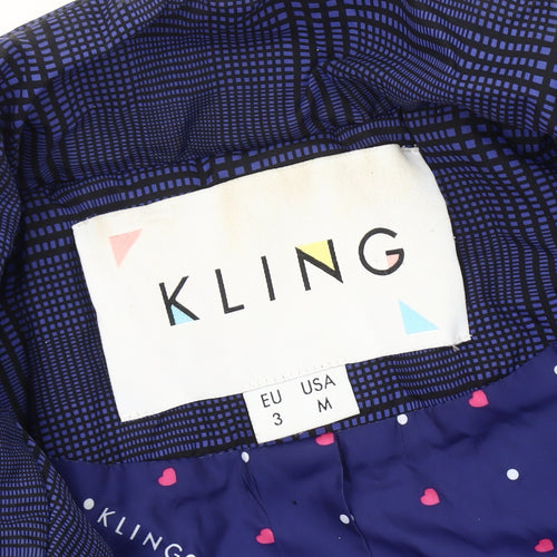 Kling Women's Blue Check Puffer Jacket M