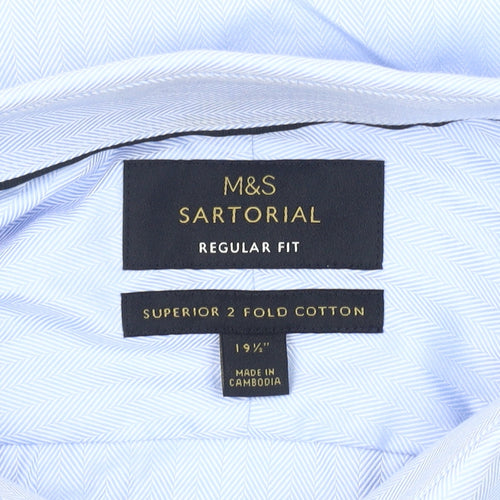 Marks and Spencer Blue Regular Fit Long Sleeve Shirt