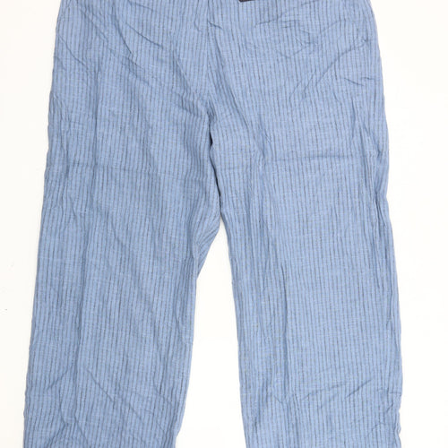 Marks and Spencer Women's Blue Wide-Leg Trousers, Size 24