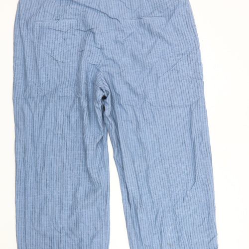 Marks and Spencer Women's Blue Wide-Leg Trousers, Size 24