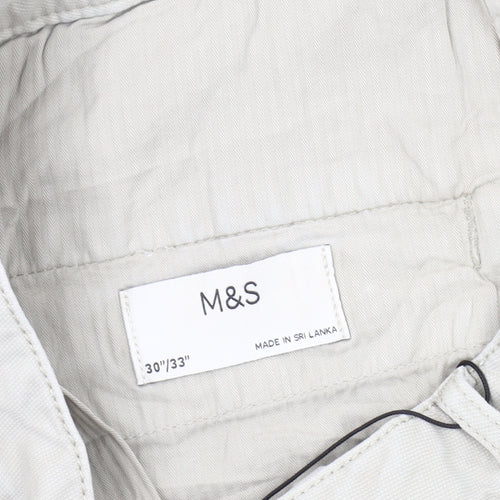 Marks & Spencer Men's Beige Cargo Trousers Size 30