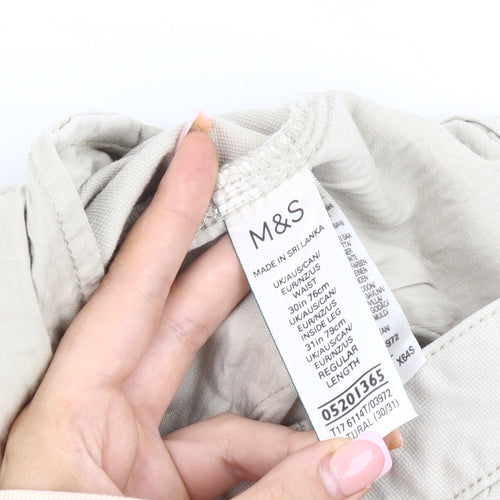 Marks and Spencer Women Beige Cargo Trousers Size 12