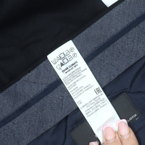 Marks and Spencer Men's Black Trousers XL Regular Fit