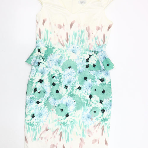 Kaliko Women's Multicoloured Peplum Floral Dress Size 12