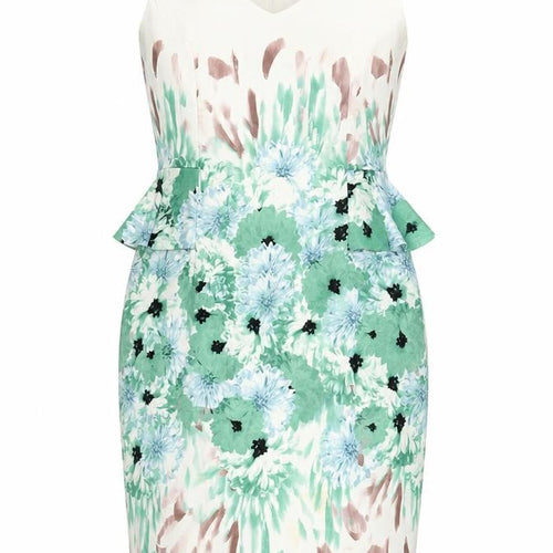 Kaliko Women's Multicoloured Peplum Floral Dress Size 12