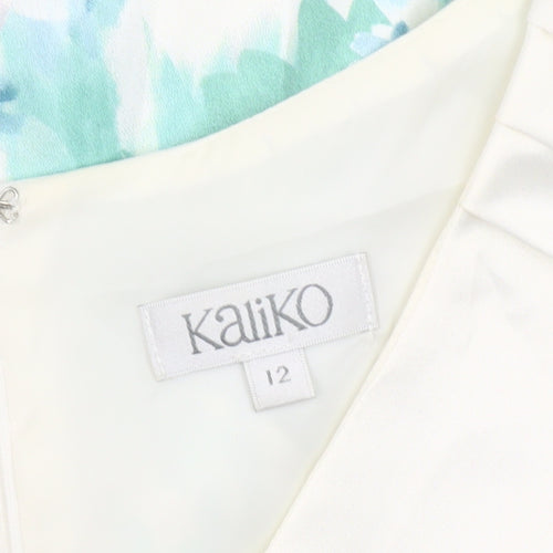 Kaliko Women's Multicoloured Peplum Floral Dress Size 12