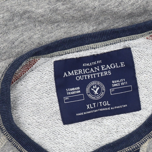 American Eagle Men's Grey XL Pullover Jumper