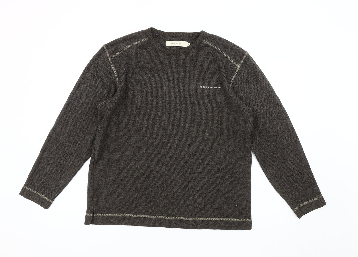 Rocha John Rocha Men's Grey Pullover Sweatshirt S Logo