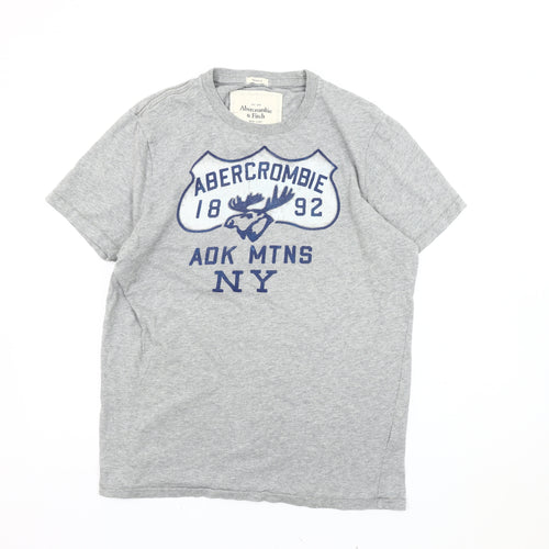 Abercrombie & Fitch Men's Grey Graphic T-Shirt L