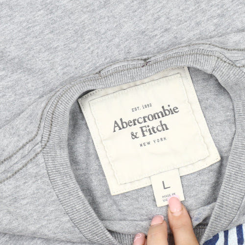 Abercrombie & Fitch Men's Grey Graphic T-Shirt L