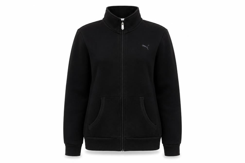 Puma Women's Black Jacket, Size 12, Casual Sports Style