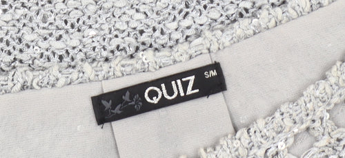Quiz Women's Grey Sequin Knit Pullover Jumper Size M
