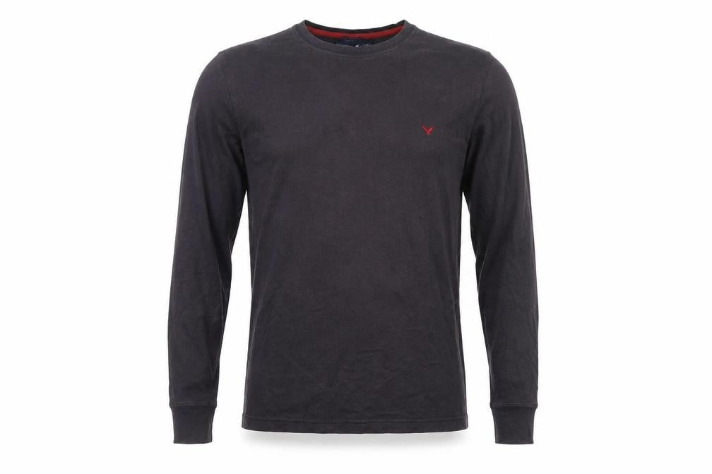 Front view of Complices Eagle Men's Black Long Sleeve T-Shirt MT