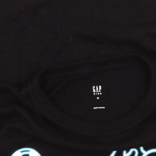 GAP Boys Black Sports Theme Cotton T-Shirt, Size 8