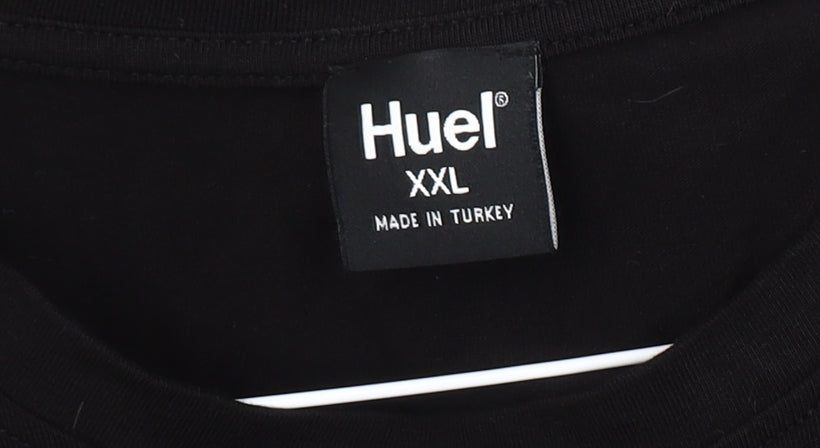Huel Men's Black Cotton Short Sleeve T-Shirt 2XL