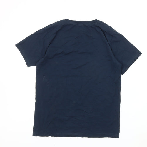 Moncat Men's Blue Graphic Bicycle T-Shirt, S, Crew Neck