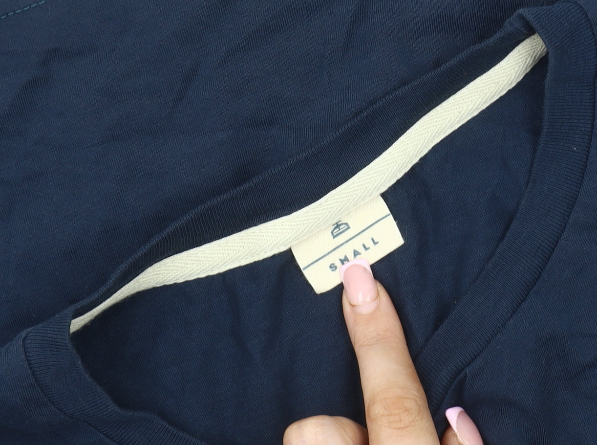 Moncat Men's Blue Graphic Bicycle T-Shirt, S, Crew Neck