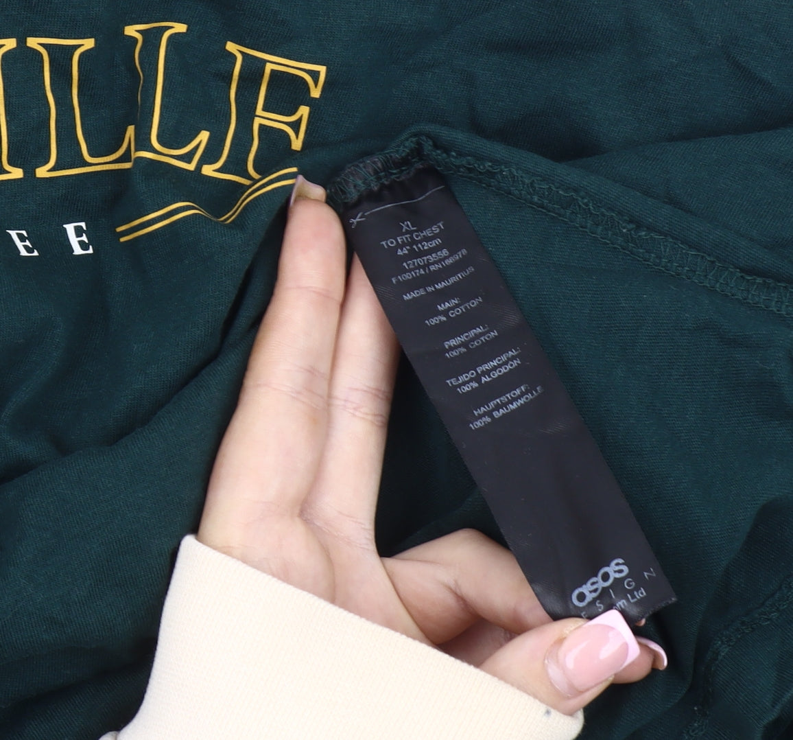 ASOS Design Men's Green XL Nashville Graphic T-Shirt