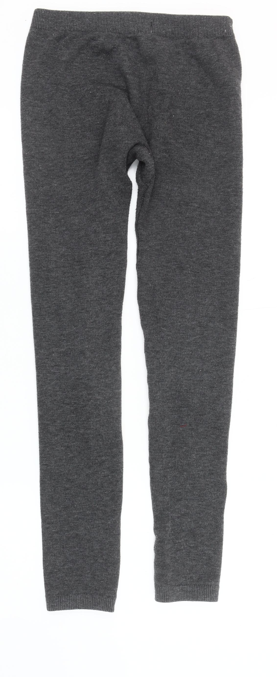 QED London Women's Grey Leggings, M, Elastic Waist