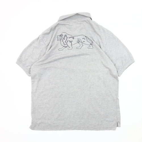 Lonsdale Grey Men's Polo Shirt - Medium, Short Sleeve