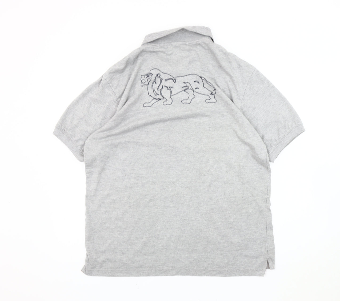 Lonsdale Grey Men's Polo Shirt - Medium, Short Sleeve