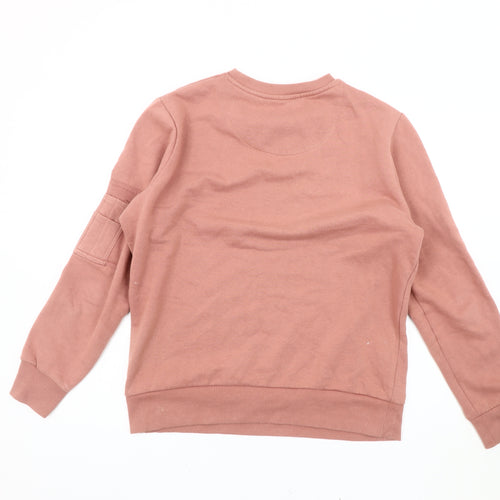 Brave Soul Women's M Pink Sweatshirt, Casual, Crew Neck, Zip Accent