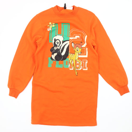 Disney Women’s Orange Graphic Bambi Sweatshirt 2XS