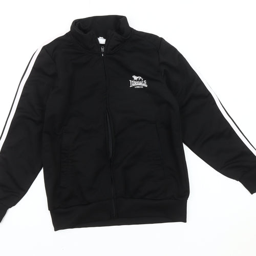 Lonsdale Boys Black Polyester Track Jacket 9-10 Years