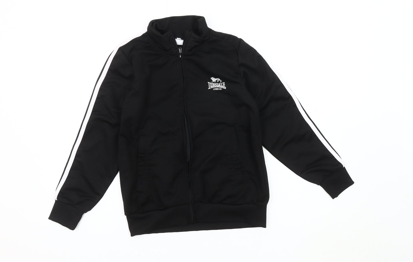 Lonsdale Boys Black Polyester Track Jacket 9-10 Years