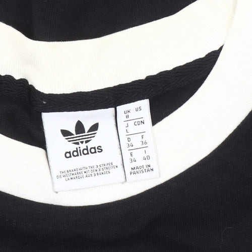 Adidas Women's Black Ringer T-Shirt, Size 8