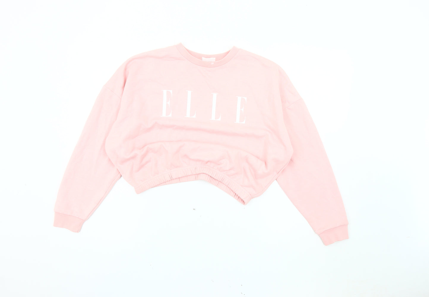 ELLE Pink Logo Teens Pullover Sweatshirt Size 12