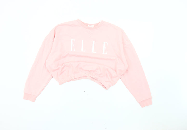 ELLE Pink Logo Teens Pullover Sweatshirt Size 12