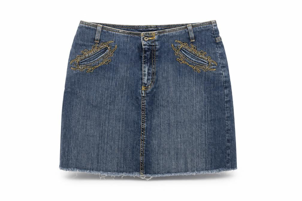 Front view of Lee Cooper Women's Denim Blue Pencil Skirt, size 10