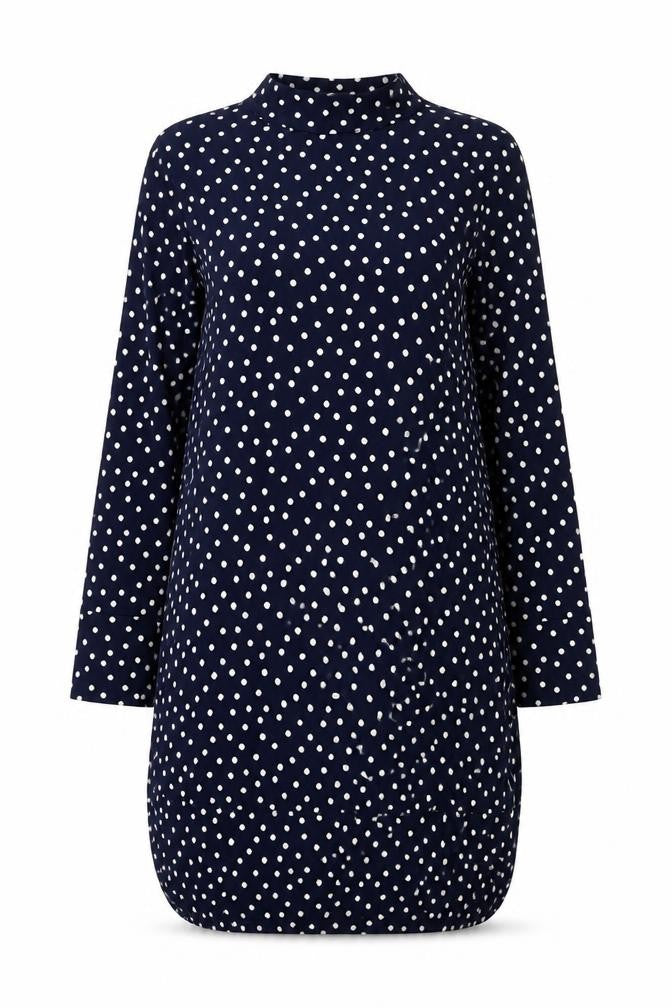 Marks and Spencer Women’s Blue Polka Dot Dress - Size 14