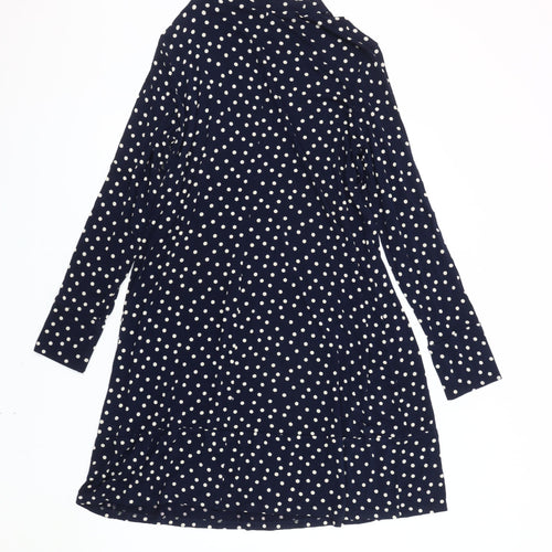 Marks and Spencer Women’s Blue Polka Dot Dress - Size 14