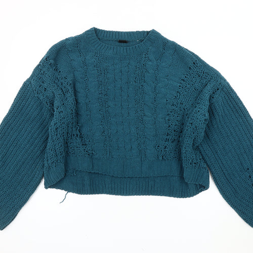 Urban Outfitters Women's Blue Crew Neck Pullover Jumper L