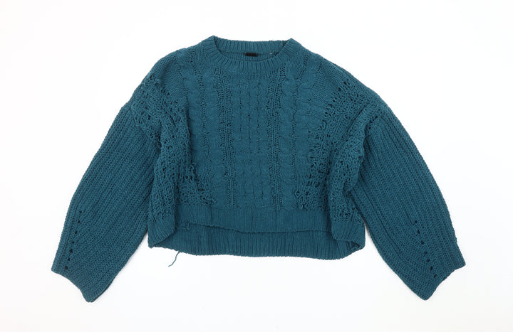 Urban Outfitters Women's Blue Crew Neck Pullover Jumper L