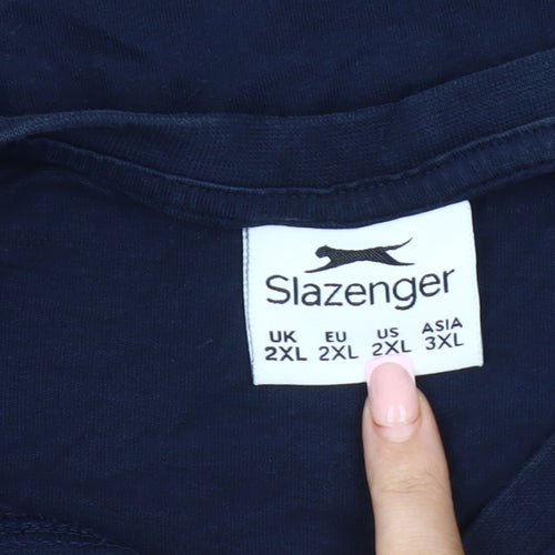 Slazenger Men's Blue 2XL V-Neck T-Shirt