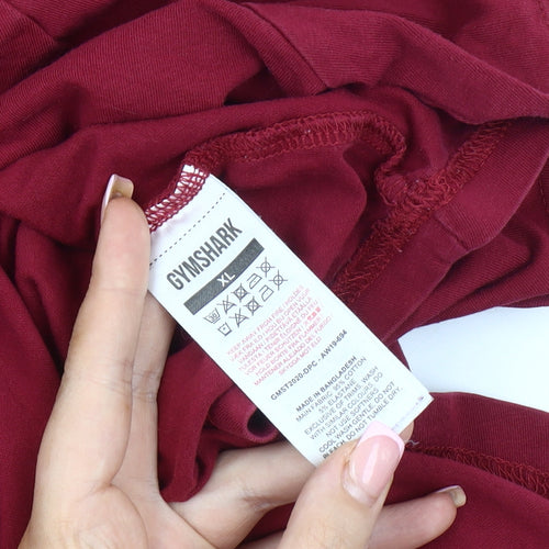 Gymshark Men's Red XL Cotton Crew Neck T-Shirt